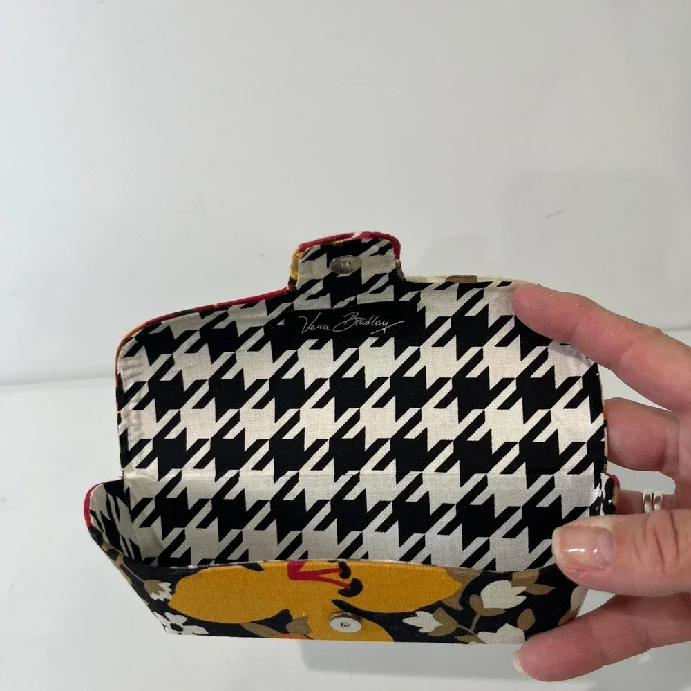 Vera Bradley Bittersweet Eyeglass Case Women Floral Houndstooth Retro‎ Cottage